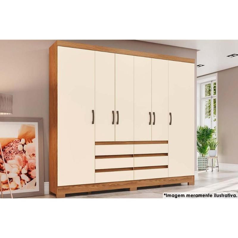 BERES HAMMOND 3枚セット　WKS Guarda Roupa Casal 6 Portas de Abrir e 6 Gavetas Briz B355 Nature